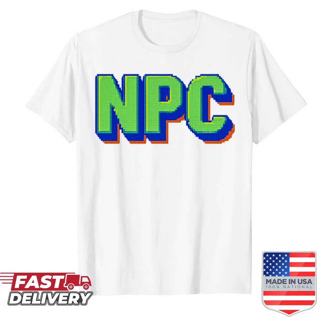 Retro gaming shirt with pixel art design celebrating classic games