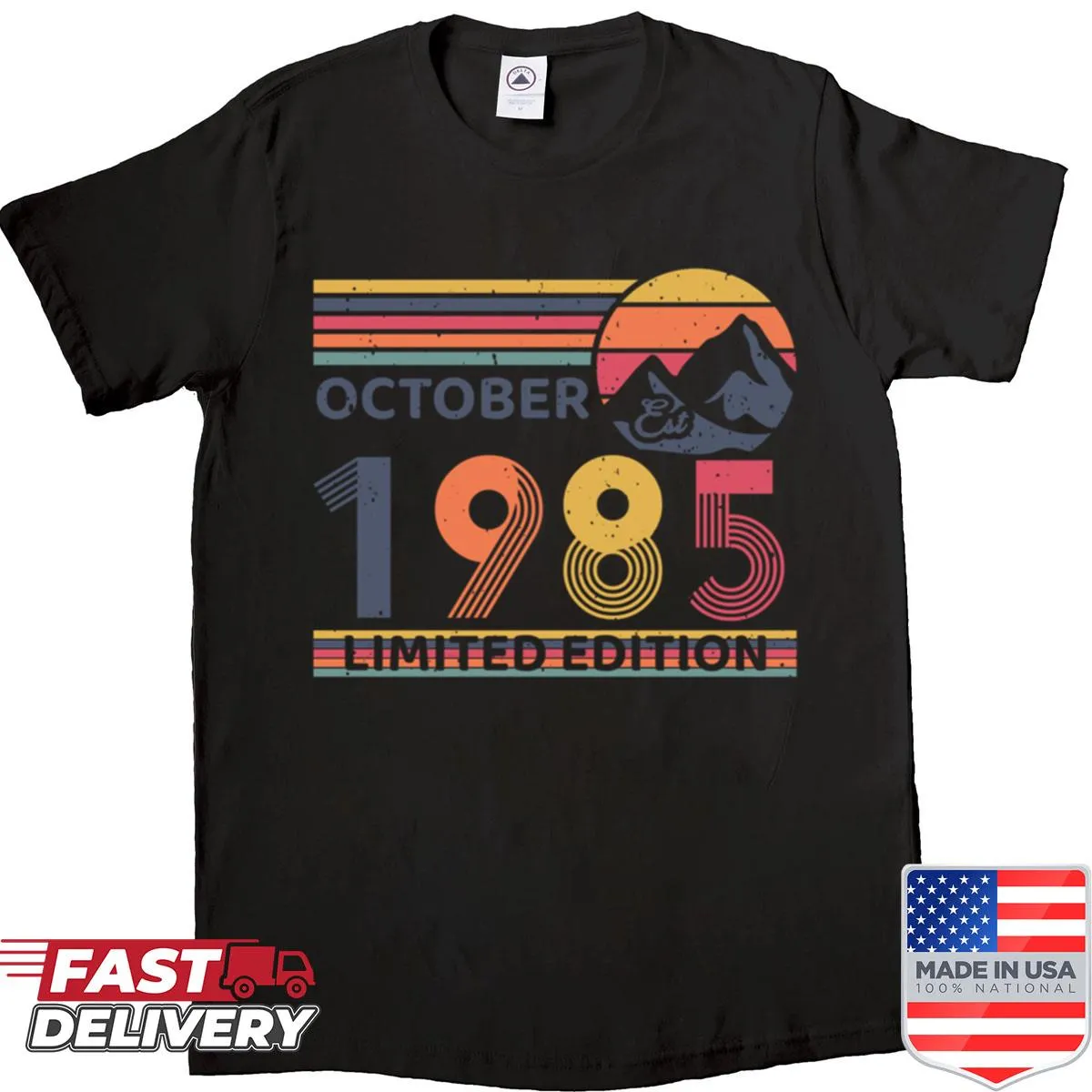Vintage-style T-shirt celebrating October 1985 40th birthday