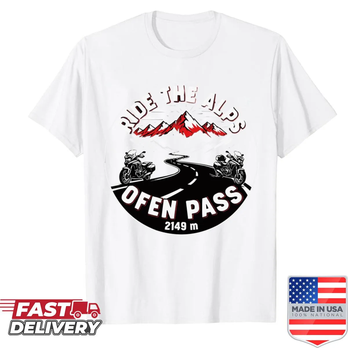 T-shirt featuring Ofen Pass scenic graphic