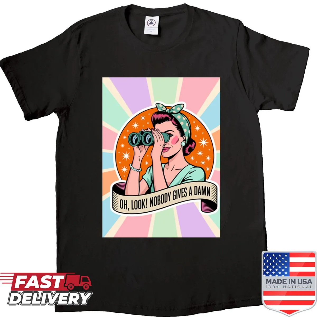 Sarcastic T-shirt with retro design and bold statement