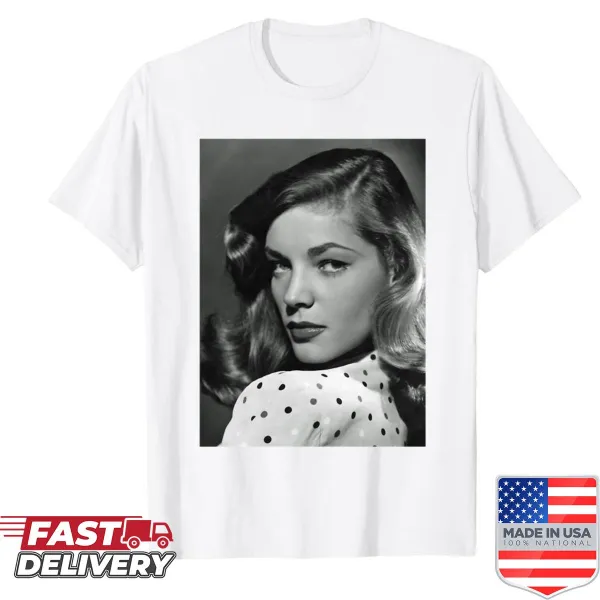 Oversized shirt featuring an illustration of Lauren Bacall
