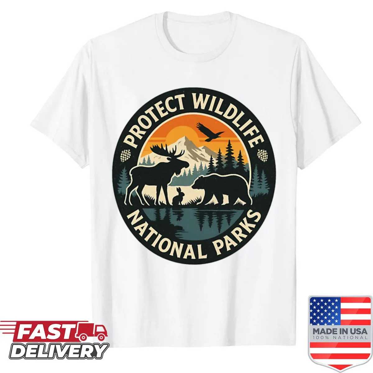 Vintage outdoor shirt promoting wildlife protection