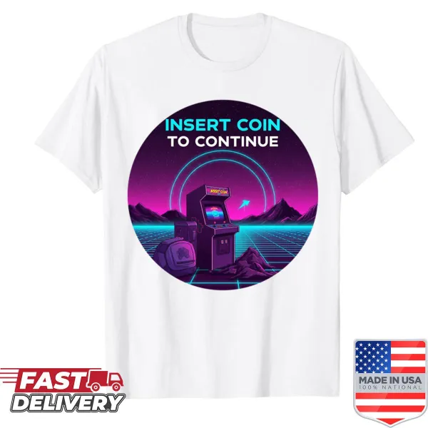 Retro gaming t-shirt with neon graphics for gamers