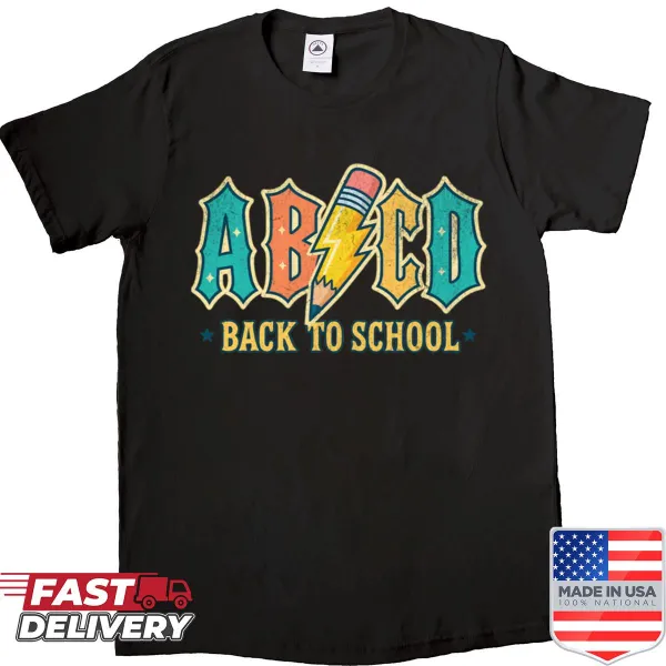 Retro ABC design shirt for kids going back to school