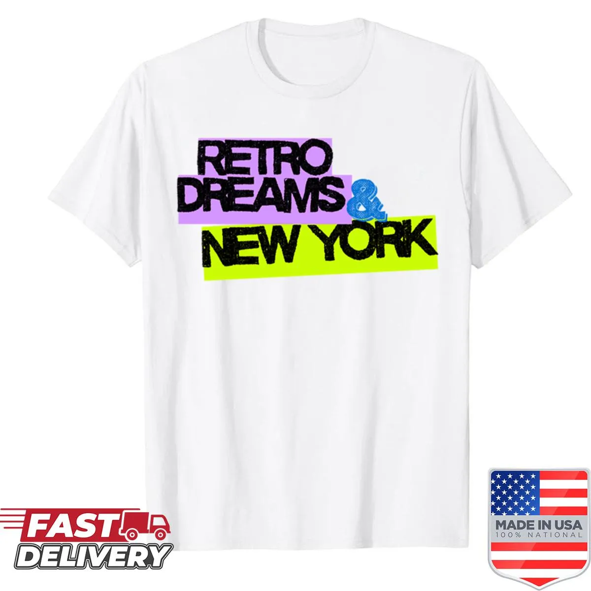 New York-themed retro dreams shirt with iconic landmarks