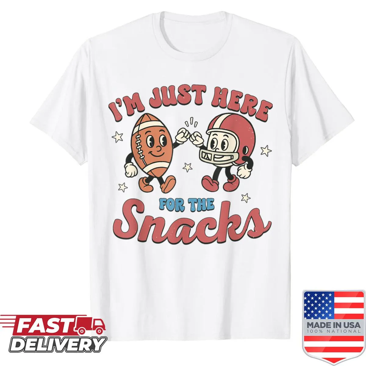 Cute football graphic with snack theme