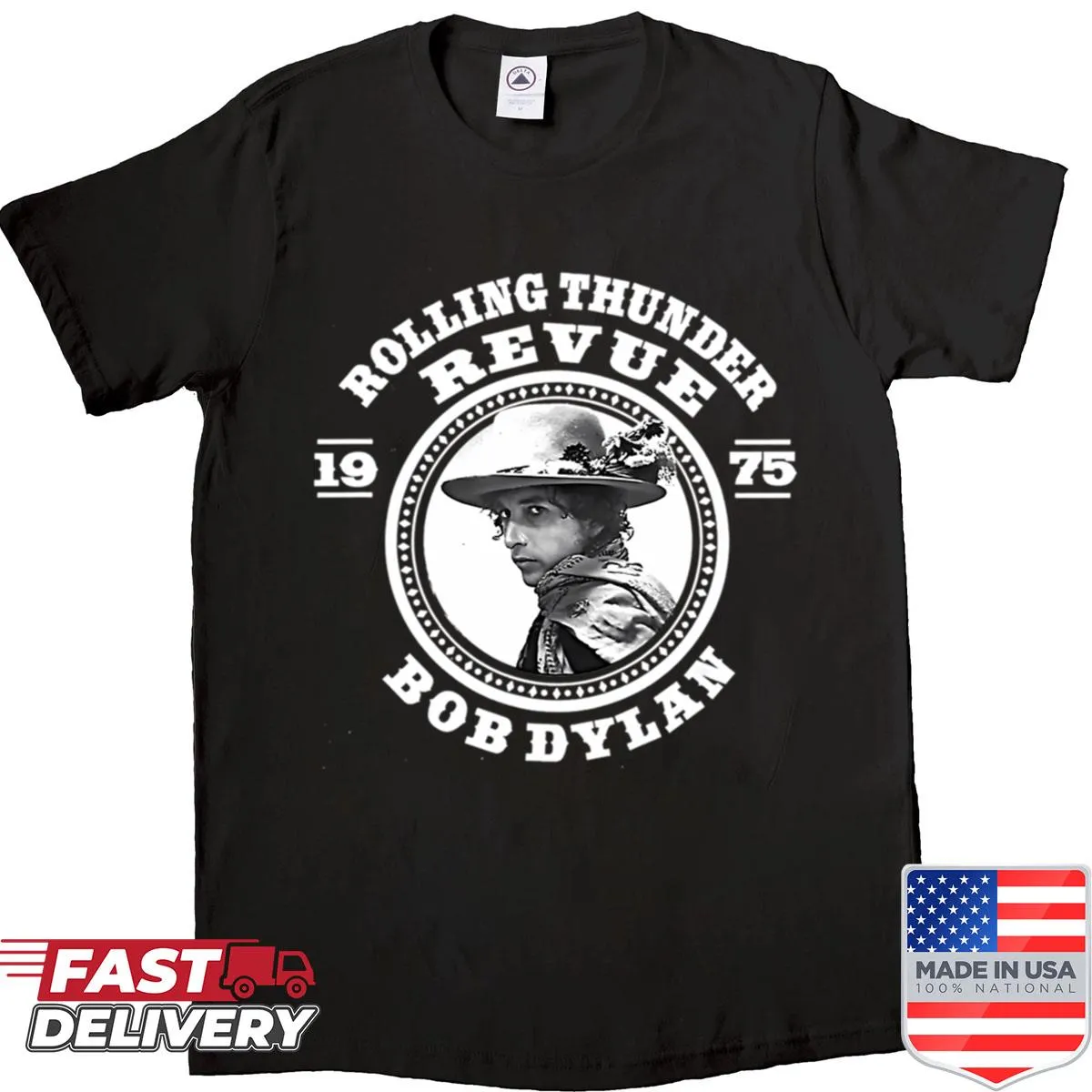 Vintage-style shirt honoring classic rock music tours
