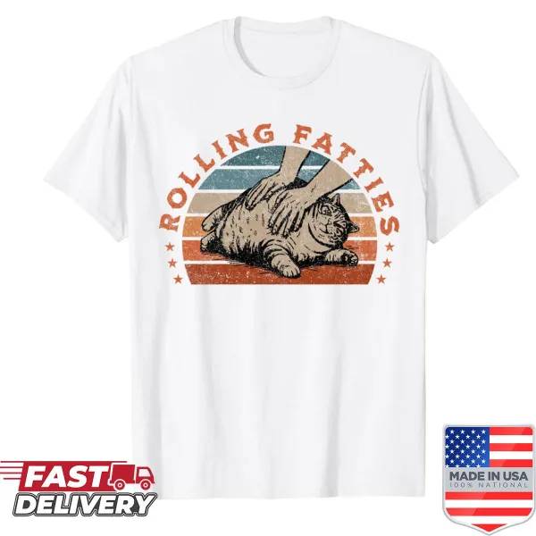 Vintage meme shirt featuring a cat graphic and humorous text