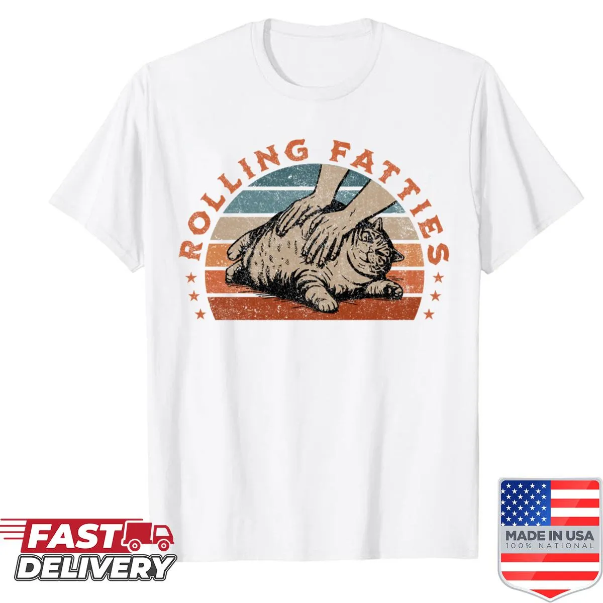 Vintage meme shirt featuring a cat graphic and humorous text