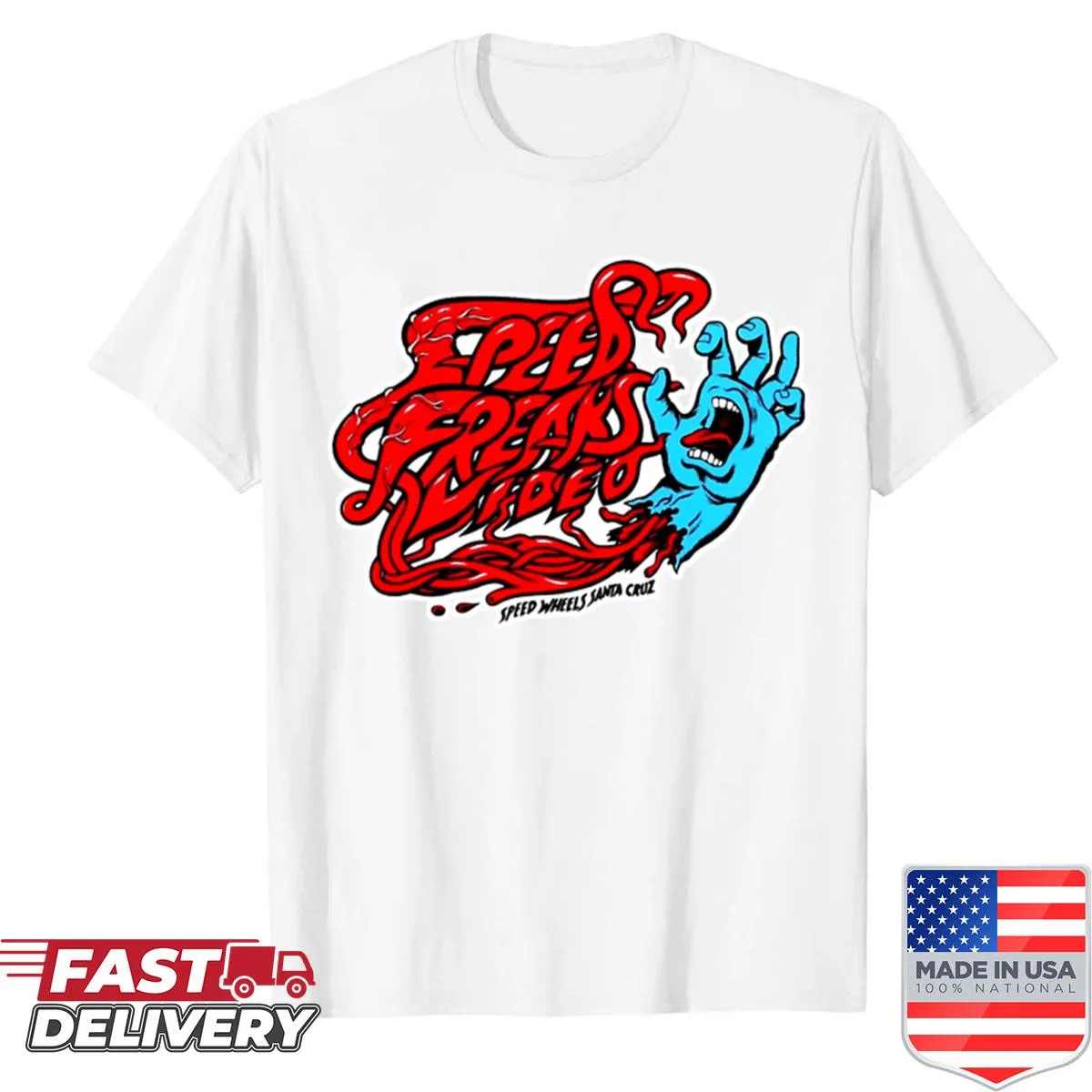Santa Cruz Speedfreaks shirt with retro skate video graphic