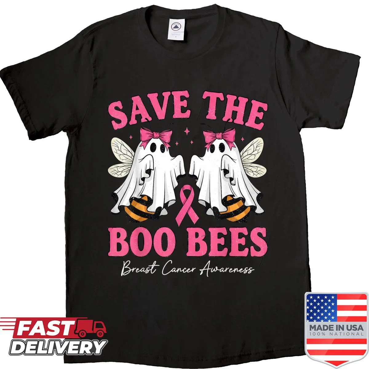 Funny shirt with 'Save The Boo Ghost Bees' text and graphic