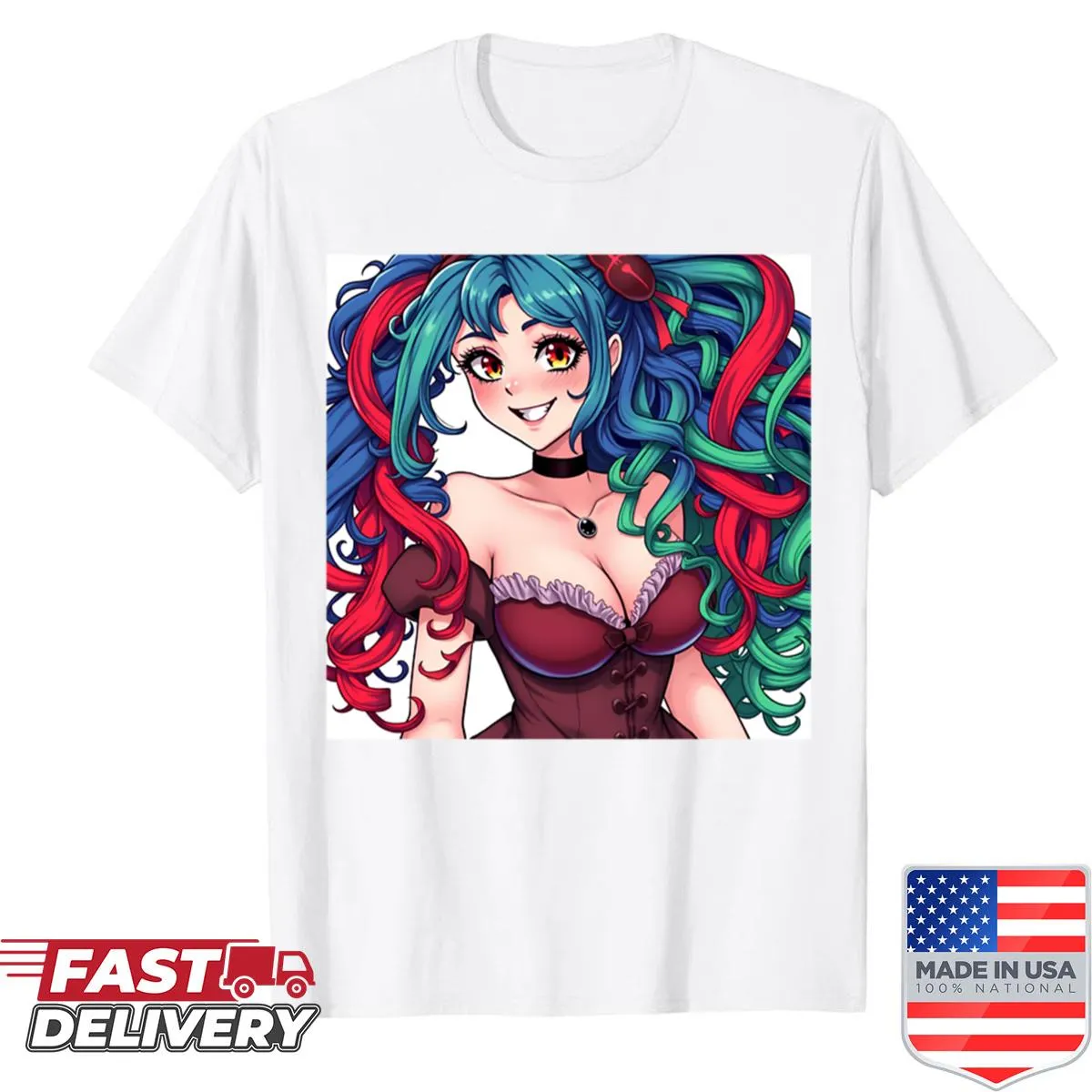 Flirty girl illustration with cherries design