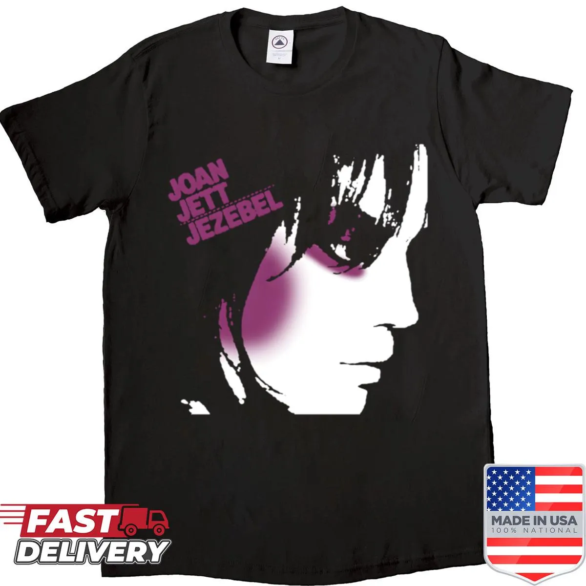 Silhouette graphic of The God Mother Of Punk on a shirt