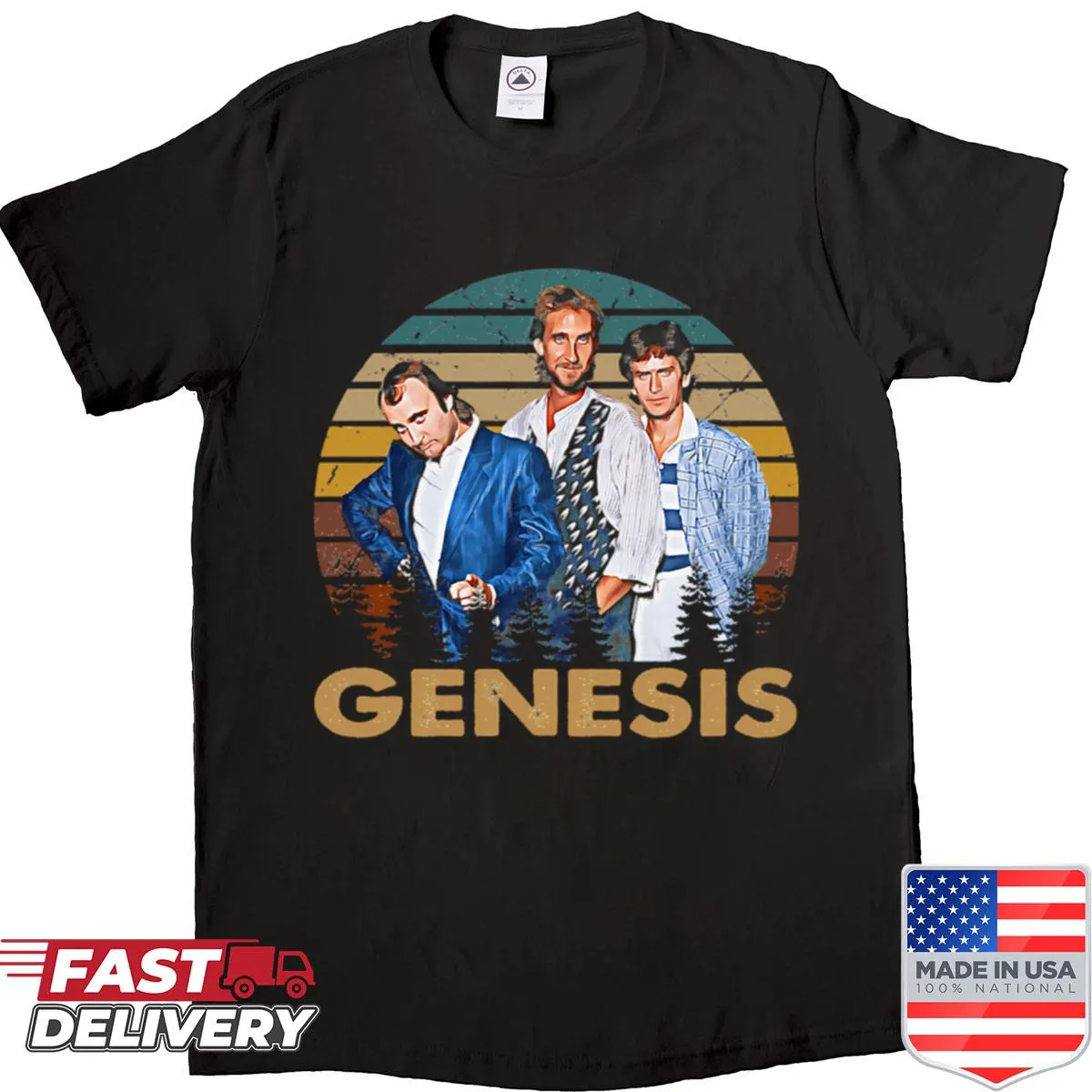 Vintage logo tour shirt celebrating iconic music bands and singers.