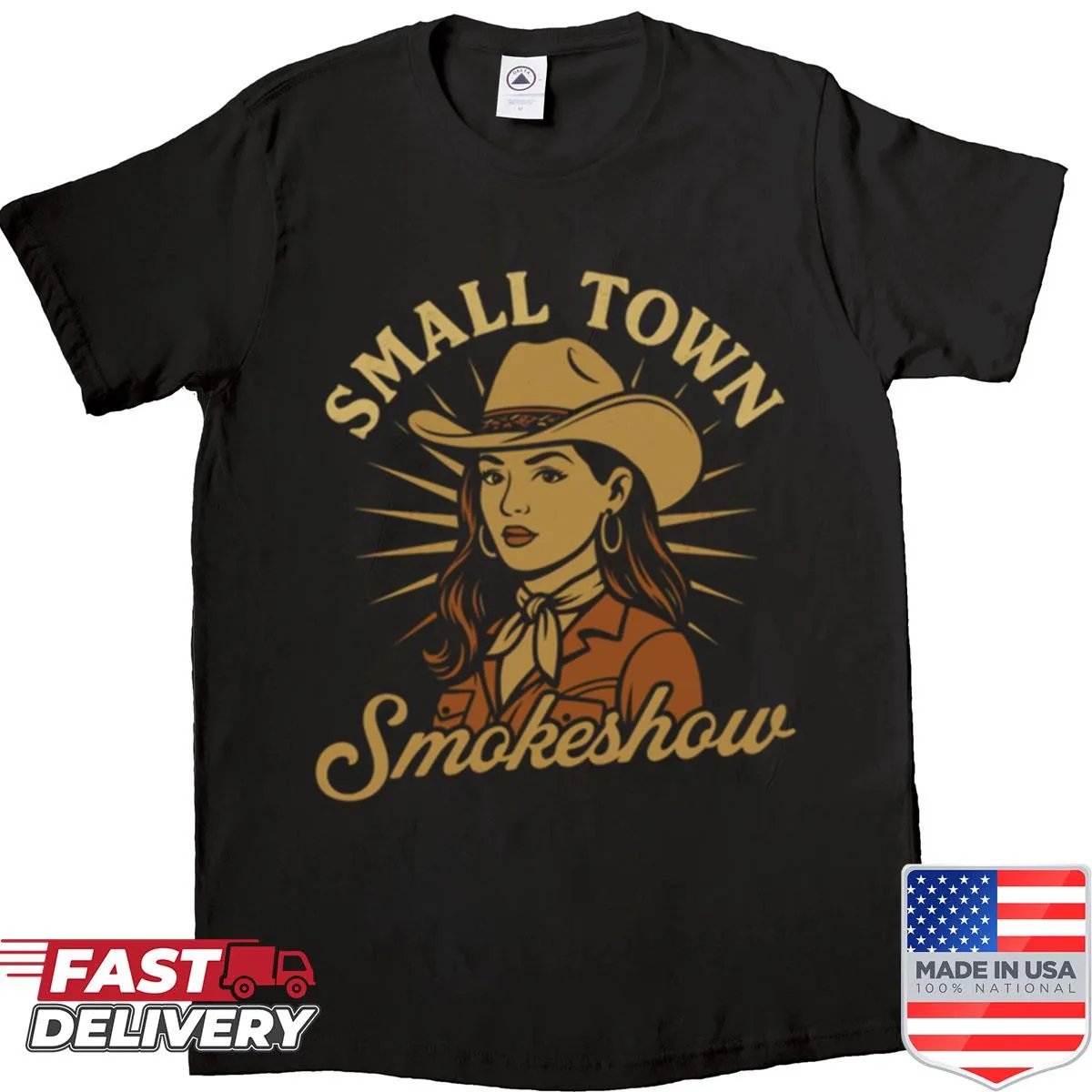 Vintage shirt with 'Small Town Smokeshow' text
