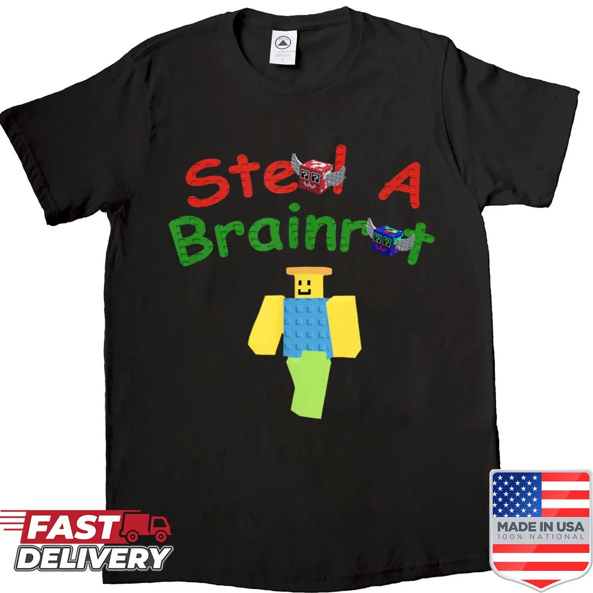 Funny gamer kids shirt featuring Noobini and Pizzanini