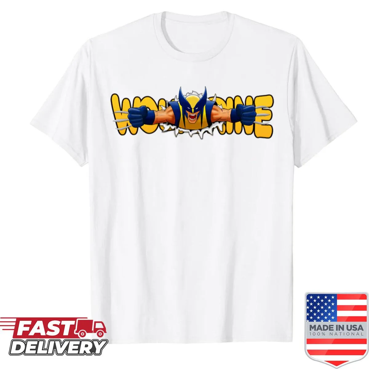 Comic book style superhero graphic on a playful pop art shirt