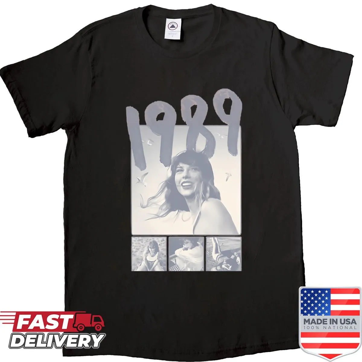 Vintage concert-themed design combining Halloween and Christmas on a t-shirt