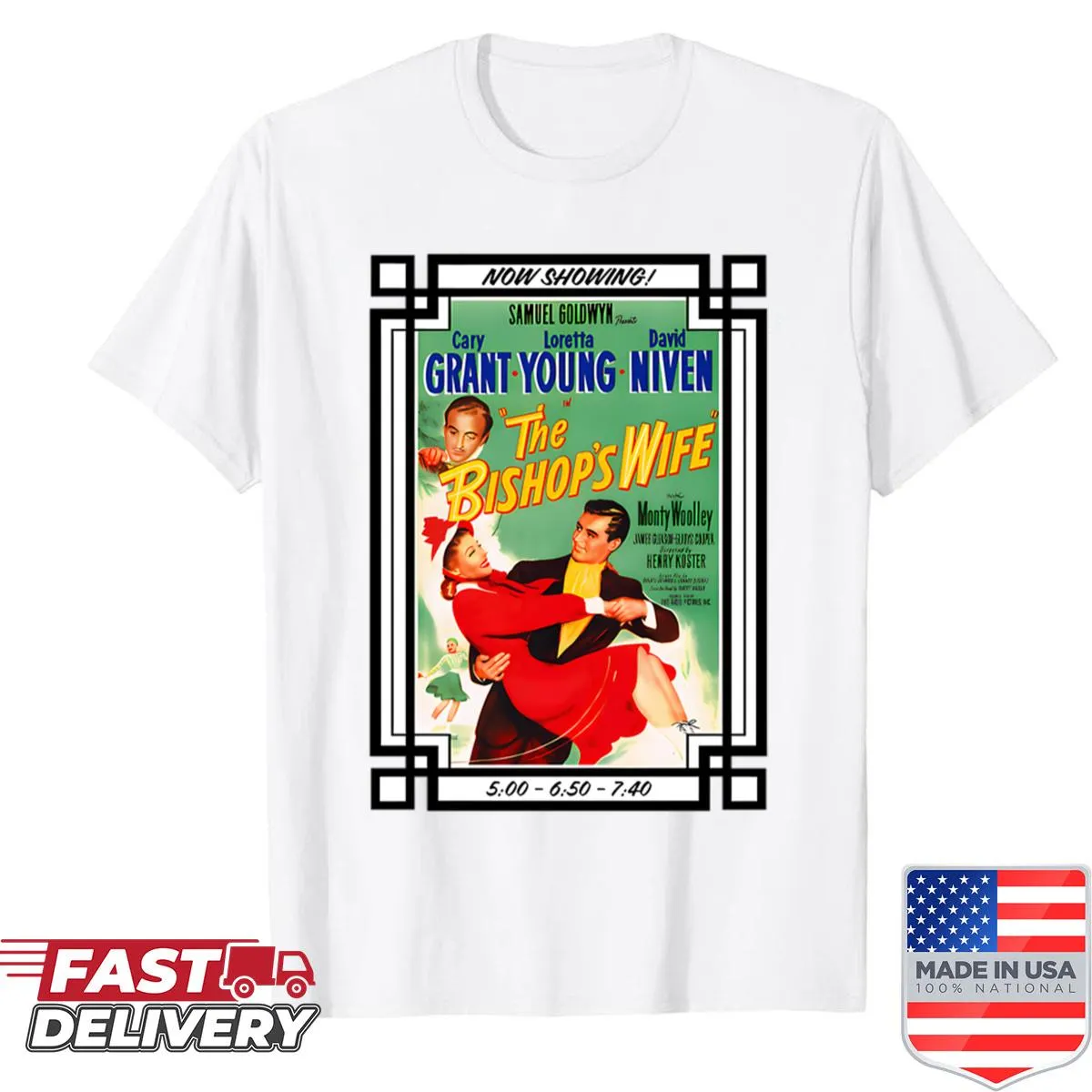 Illustrative design inspired by The Bishop's Wife movie on t-shirt