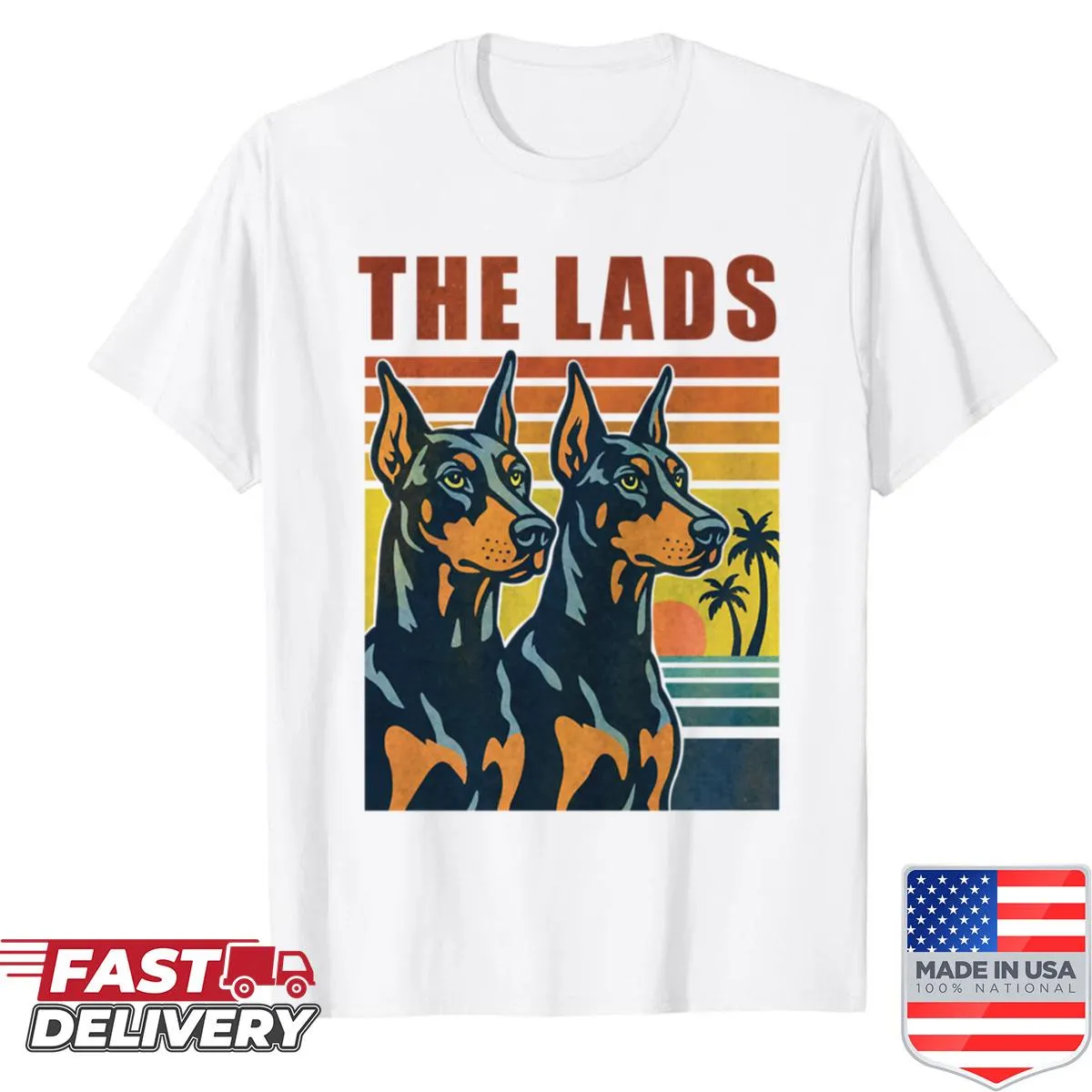Retro Doberman dogs graphic t-shirt