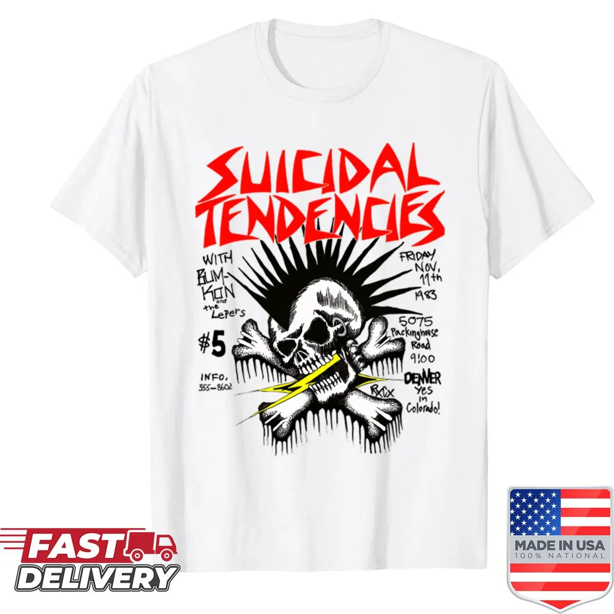 Vintage band logo shirt with a punk metal design for skate enthusiasts