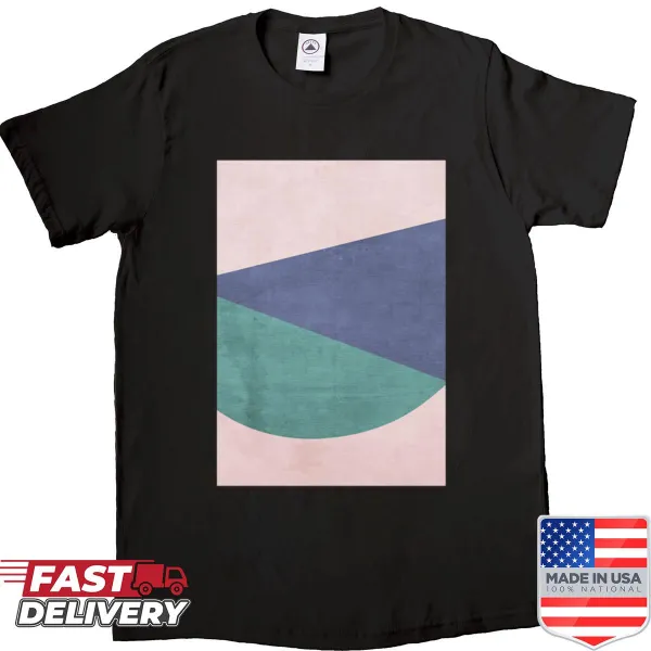 Vintage abstract art shirt featuring three colors and the number 49