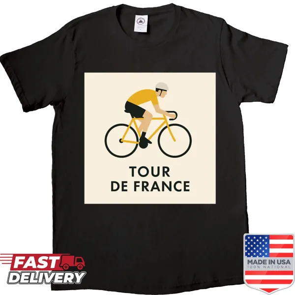 Illustration shirt depicting cyclists in the Tour De France