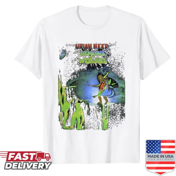 Retro oversized shirt featuring Uriah Heep band design.