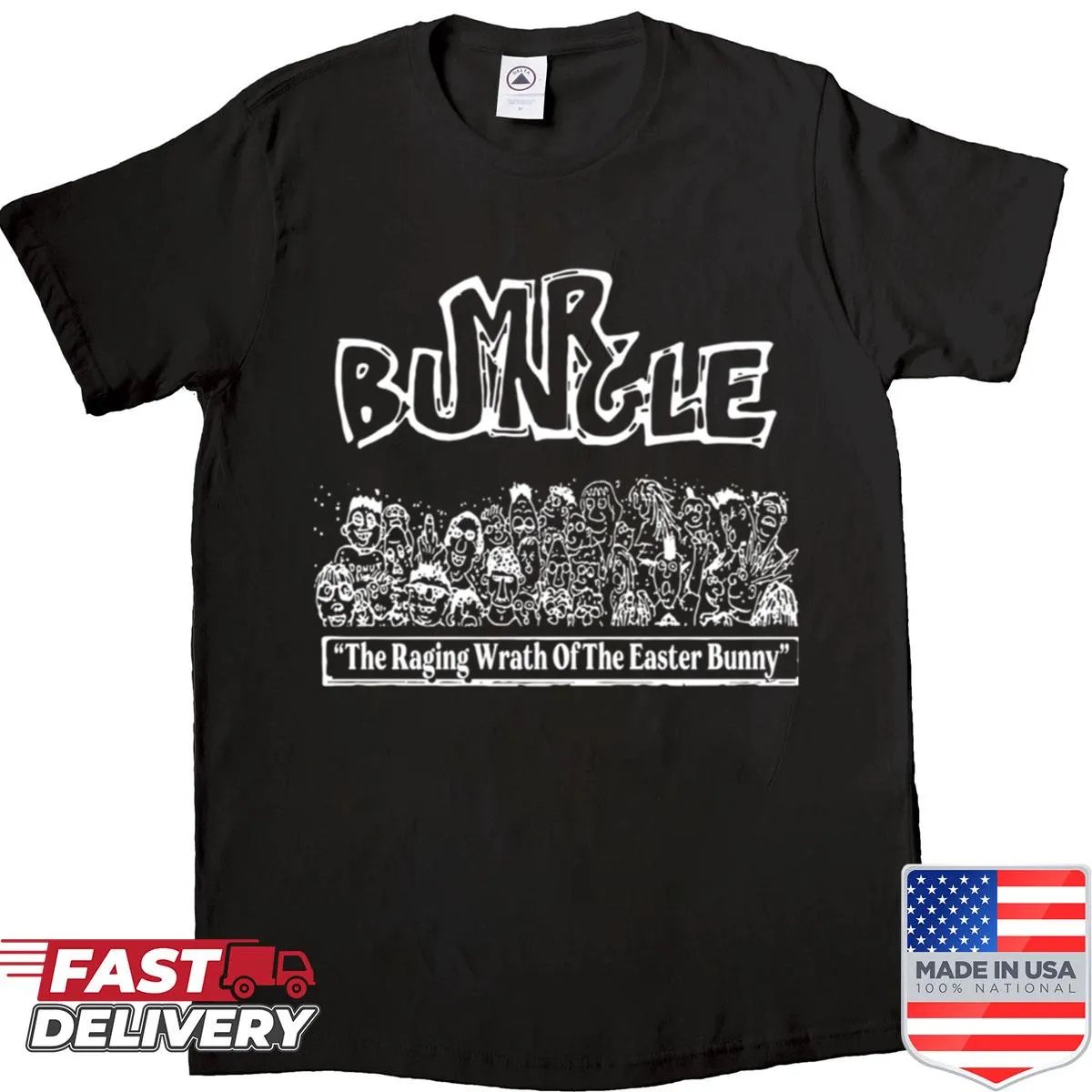 Vintage logo music band tour shirt with distressed design