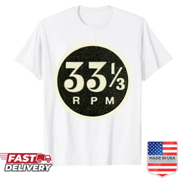Vintage vinyl record graphic on a t-shirt