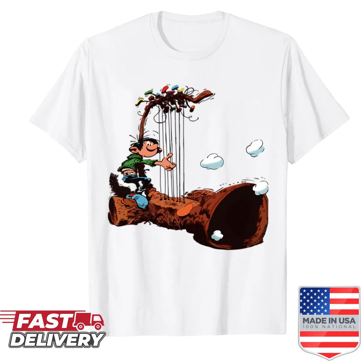 Vintage cartoon birthday-themed shirt for kids featuring humorous designs