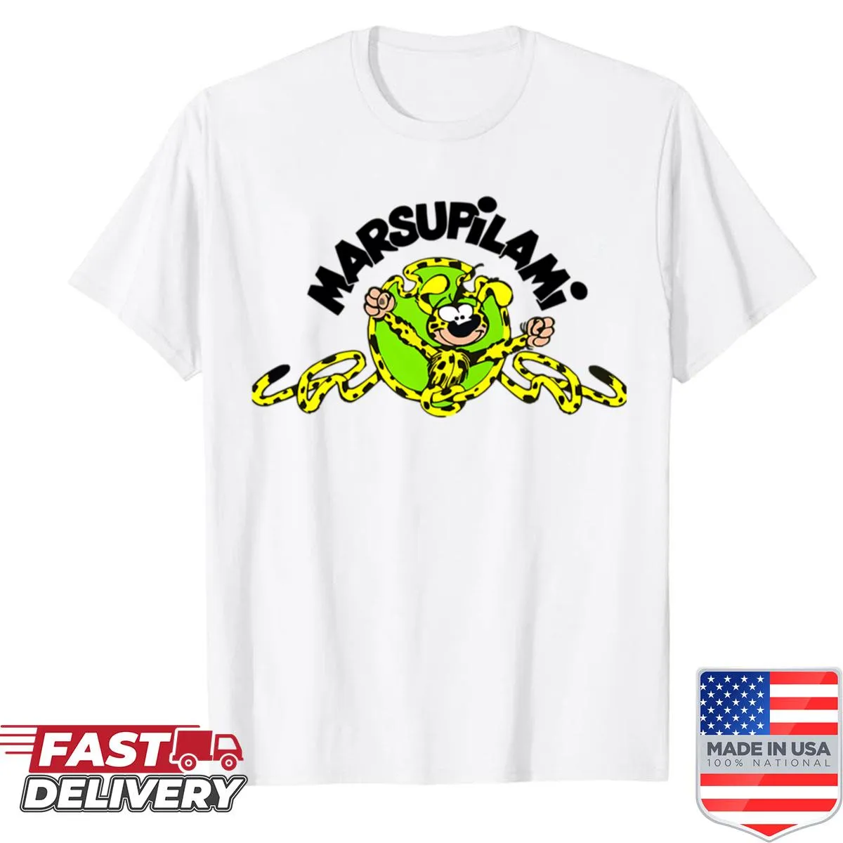 Cartoon shirt featuring Christmas and birthday themes for kids