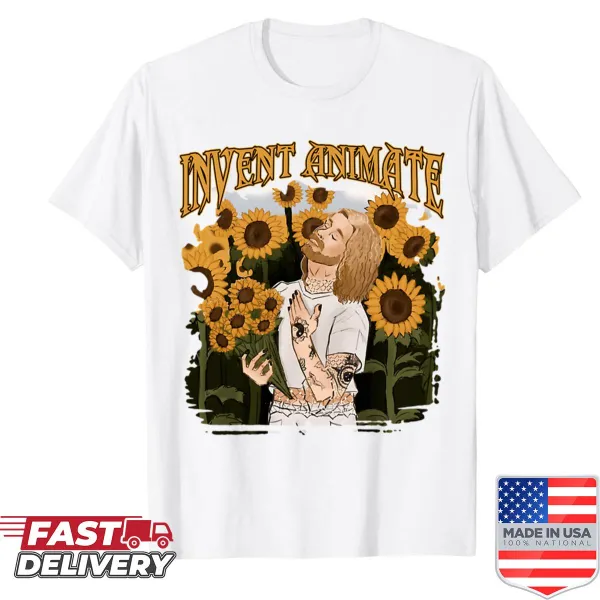 Vintage floral illustration t-shirt celebrating flower arrangements