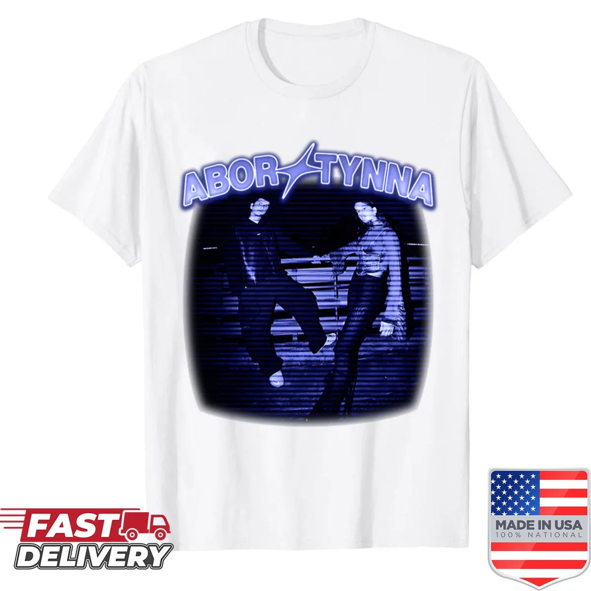 Vintage distressed oversized shirt with an edgy graphic