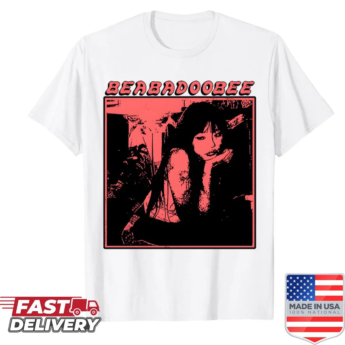 Oversized shirt featuring a vintage grunge design inspired by Beabadoobee