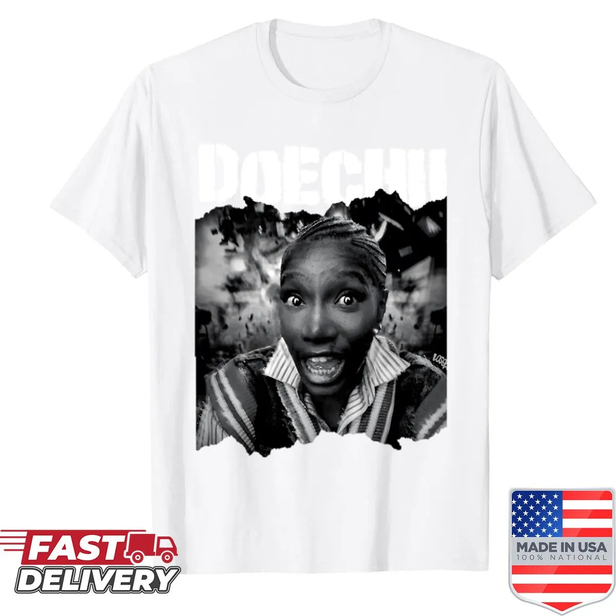 Grunge-style shirt inspired by Doechii's artistry