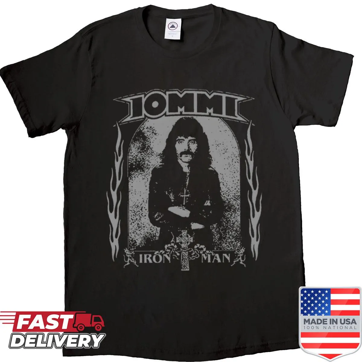 Vintage grunge style shirt with guitarist band graphic
