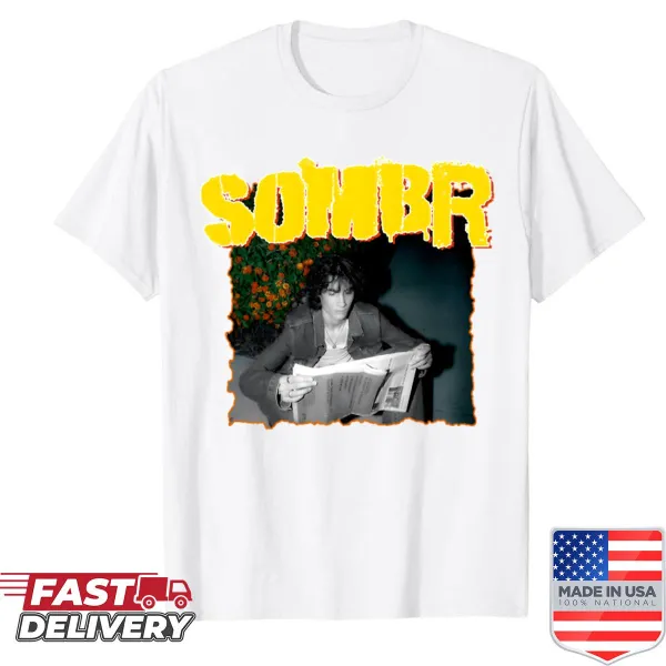 Oversized vintage grunge shirt featuring a unique Sombr graphic