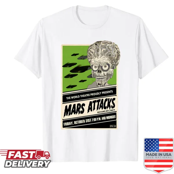 Retro-style shirt featuring a vintage Halloween horror movie logo