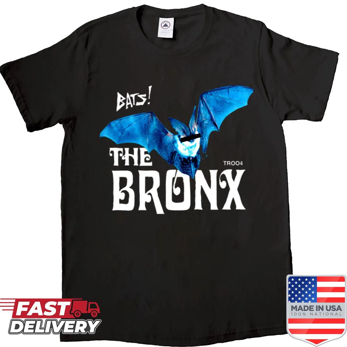 Vintage punk rock shirt with iconic Bats band graphic