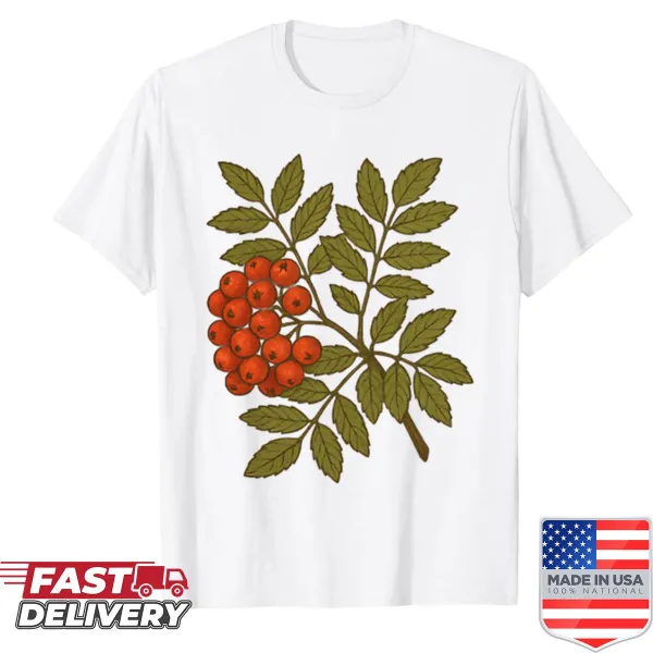 Vintage rowan berries graphic in a Scandinavian autumn design