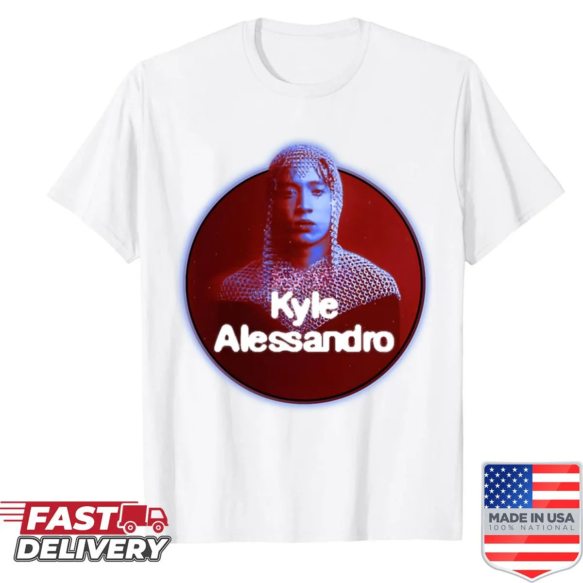 Vintage-inspired Eurovision 2025 t-shirt with musical signature illustration