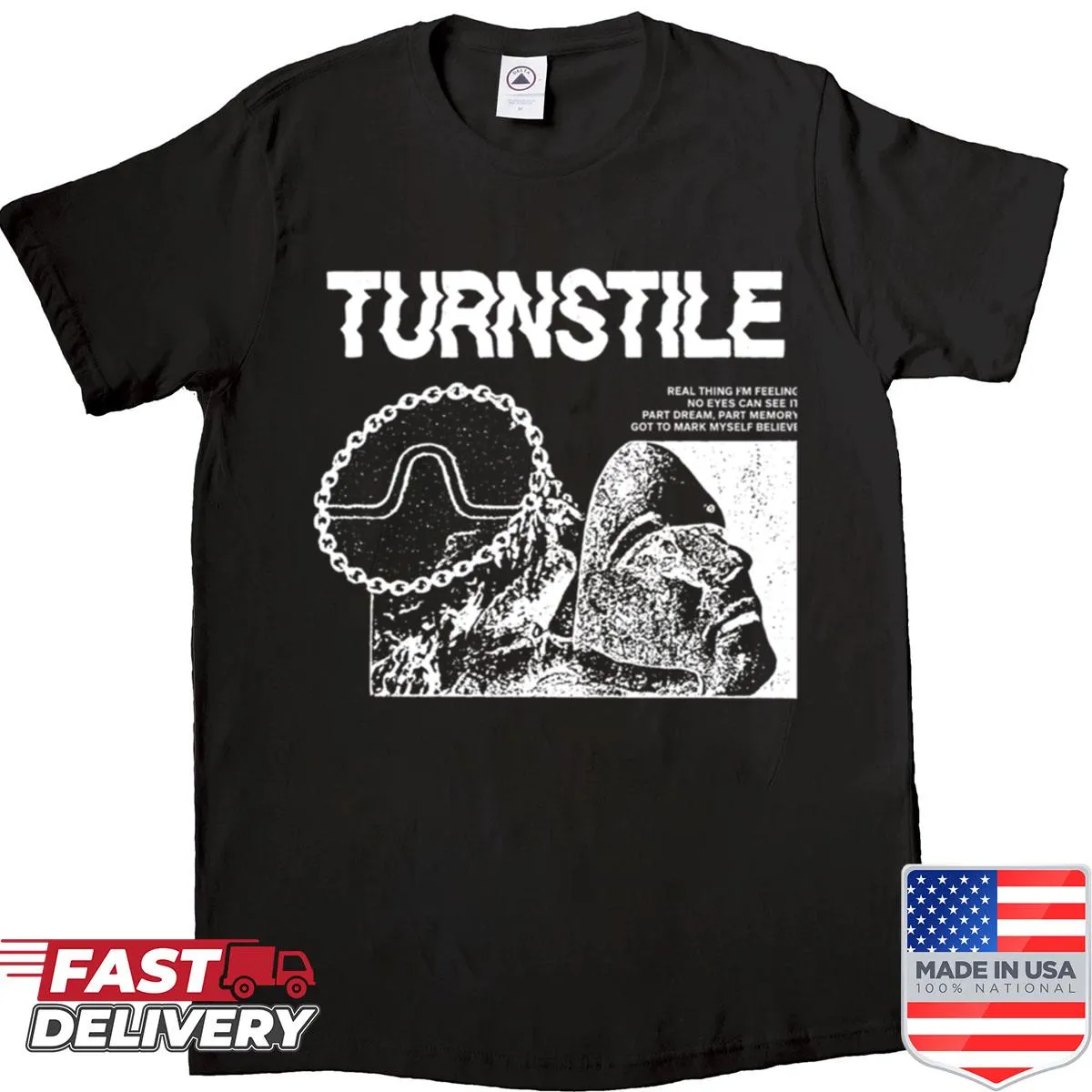 Vintage shirt featuring a silhouette design of an American hardcore band