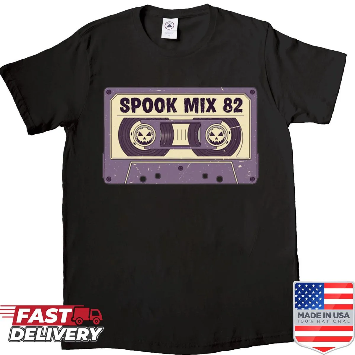 Vintage shirt featuring a spooky mix tape design
