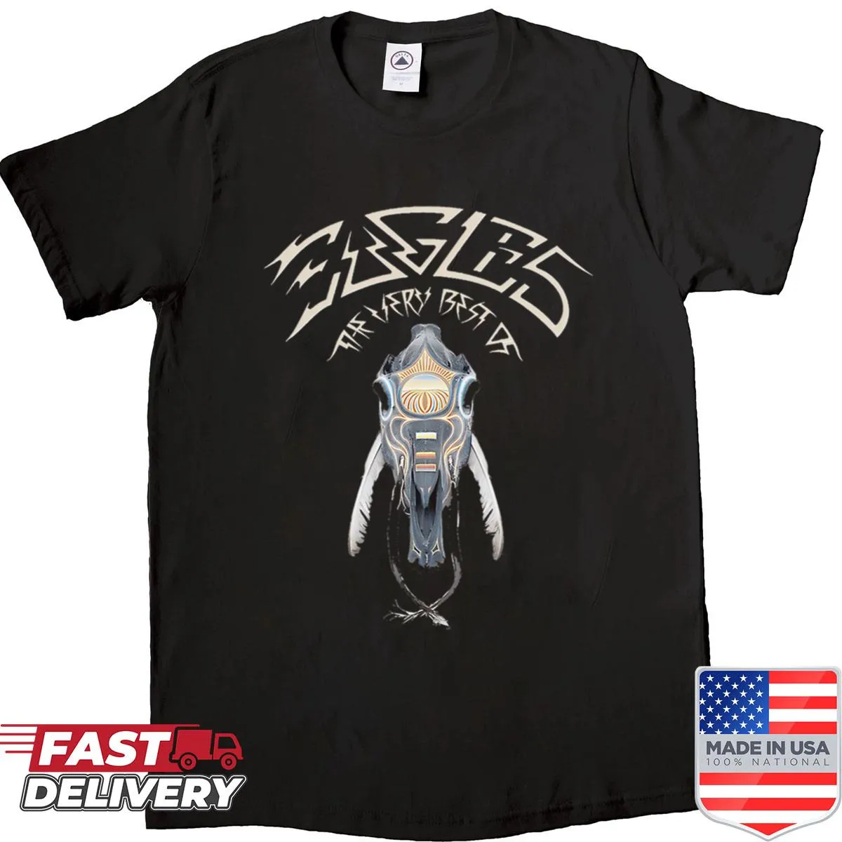 Vintage skull design t-shirt with a mystical theme