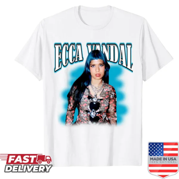 Vintage Y2K-style shirt featuring Ecca Vandal art