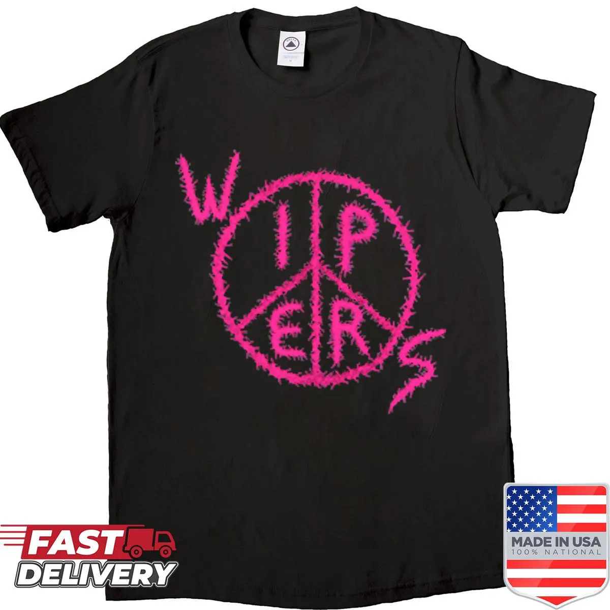 Oversized shirt featuring the Wipers band logo