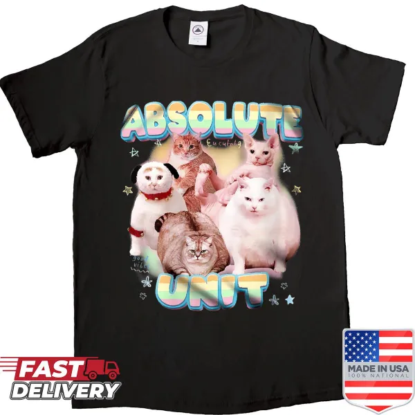 Funny cat meme shirt with playful text about cats