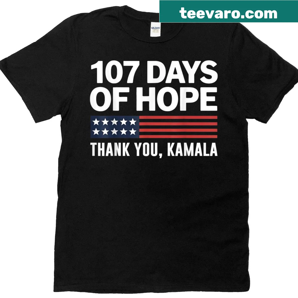 Retro vintage T-shirt featuring USA flag and Kamala Harris graphic — on a men's t-shirt