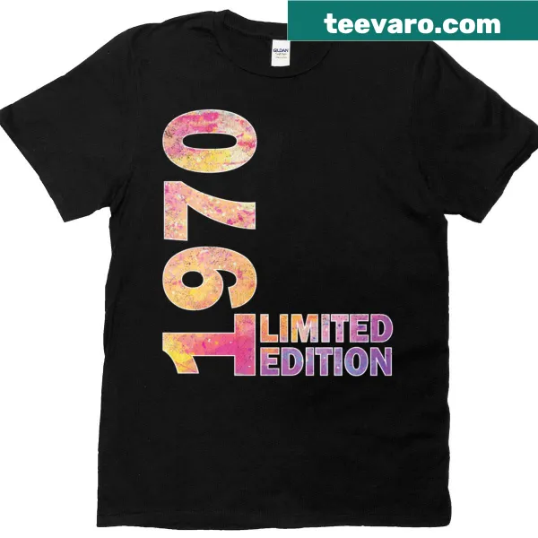 Birthday shirt featuring the text 'Born 1970' celebrating turning 55.